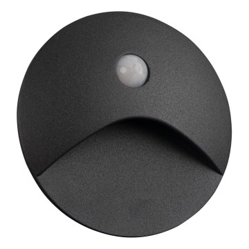 Luminaria LED para escalera con sensor de movimiento y de luz crepuscular EXIN LED/2,5W/230V 4000K IP65 antracita, redonda