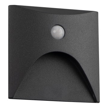 Luminaria LED para escalera con sensor de movimiento y sensor crepuscular EXIN LED/2,5W/230V 3000K IP65 antracita cuadrada