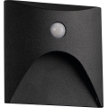Luminaria LED para escalera con sensor de movimiento y sensor crepuscular EXIN LED/2,5W/230V 3000K IP65 negra, de diseño cuadrado