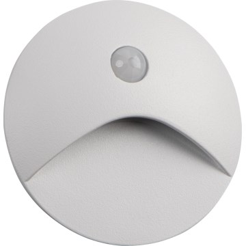 Luminaria LED para escalera con sensor de movimiento y sensor crepuscular EXIN LED/2,5W/230V 4000K IP65 blanca redonda