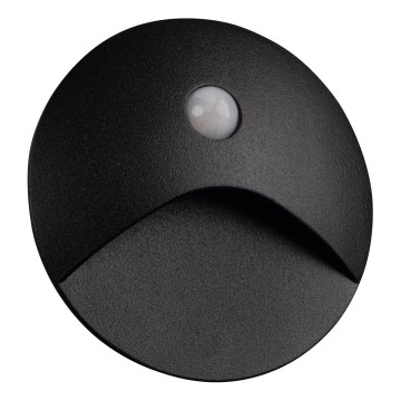 Luminaria LED para escalera con sensor de movimiento y sensor crepuscular EXIN LED/2,5W/230V 4000K IP65 negra redonda