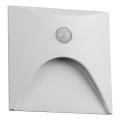 Luminaria LED para escalera EXIN con sensor de movimiento y luz crepuscular LED/2,5W/230V 3000K IP65 blanco, cuadrado