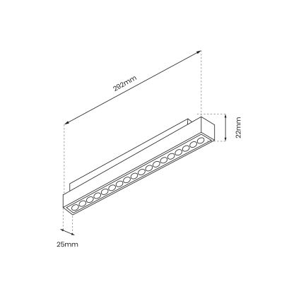 Luminaria LED para sistema de riel MAGNETIC TRACK LED/18W/48V 4000K
