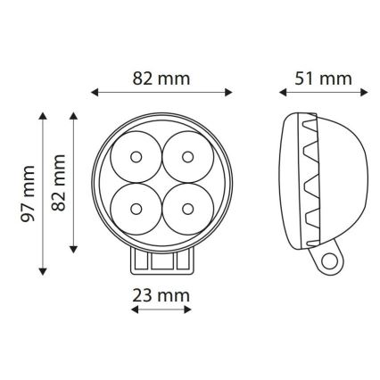 Luminaria LED Spot para coche EPISTAR LED/12W/10-30V IP67 6000K