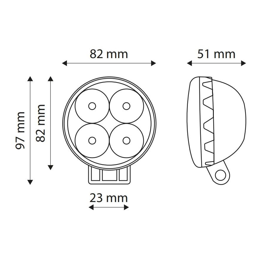 Luminaria LED Spot para coche EPISTAR LED/12W/10-30V IP67 6000K