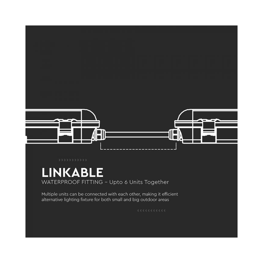 Luminaria tubular LED técnica con módulo de emergencia LED/48W/230V 6500K IP65 2200 mAh 150 cm