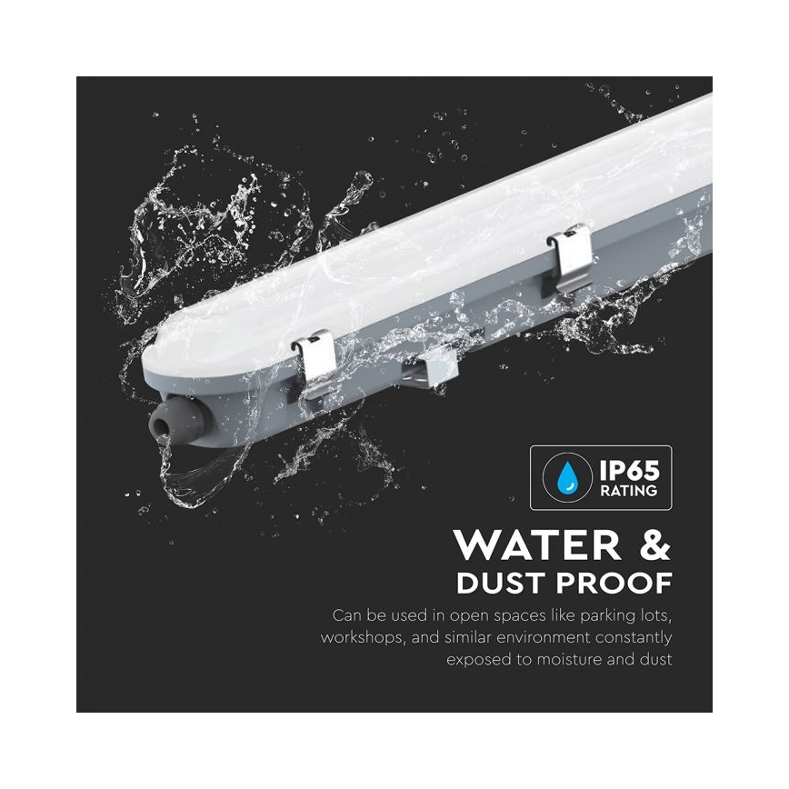 Luminaria tubular LED técnica con módulo de emergencia LED/48W/230V 6500K IP65 2200 mAh 150 cm