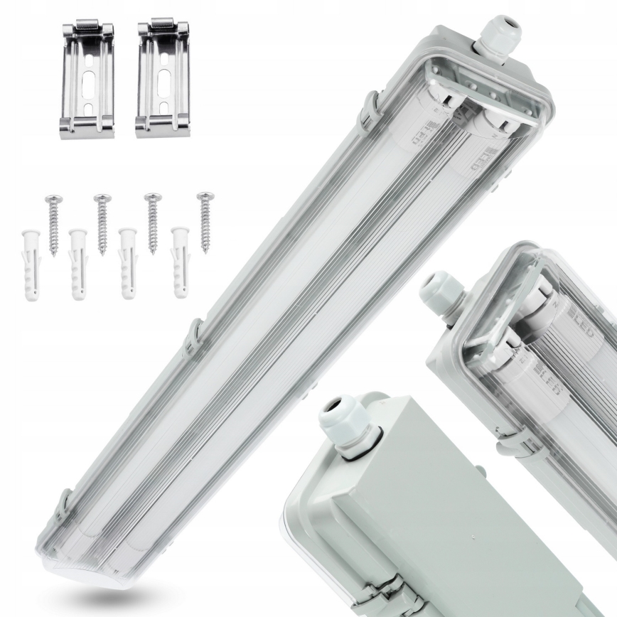 Luminaria LED técnica fluorescente T8 2xG13/10W/230V 6000K 60 cm IP65 blanca