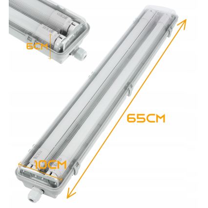 Luminaria LED técnica fluorescente T8 2xG13/10W/230V 6000K 60 cm IP65 blanca