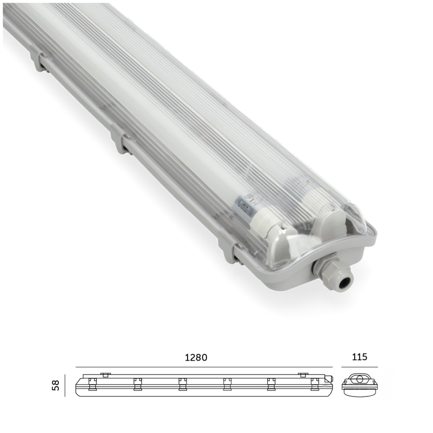 Luminaria técnica LED fluorescente T8 2xG13/18W/230V 6500K IP65