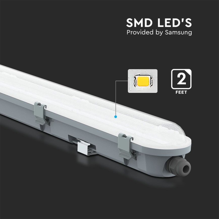 Luminaria LED técnica tipo fluorescente SAMSUNG CHIP LED/18W/230V 6500K IP65 60 cm