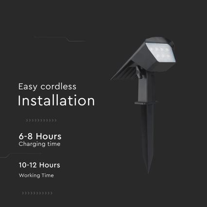 Luminaria solar LED 2 en 1 1,3W/3,7V 3000/4000/6400K IP65 1200 mAh