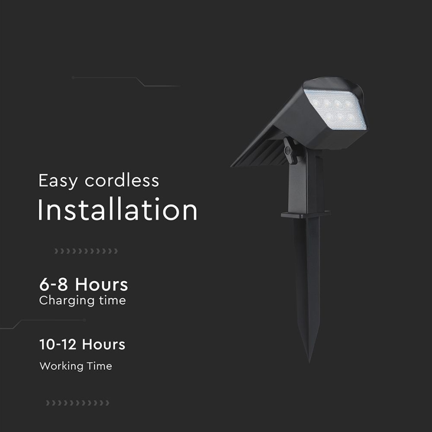 Luminaria solar LED 2 en 1 1,3W/3,7V 3000/4000/6400K IP65 1200 mAh