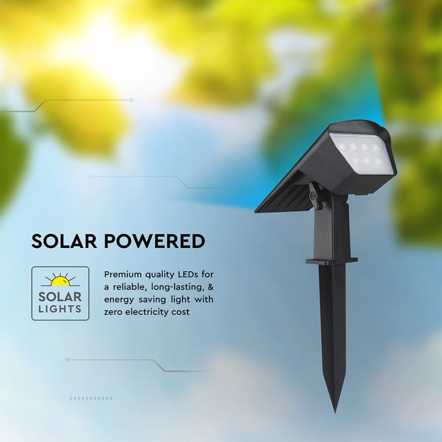 Luminaria solar LED 2 en 1 1,3W/3,7V 3000/4000/6400K IP65 1200 mAh