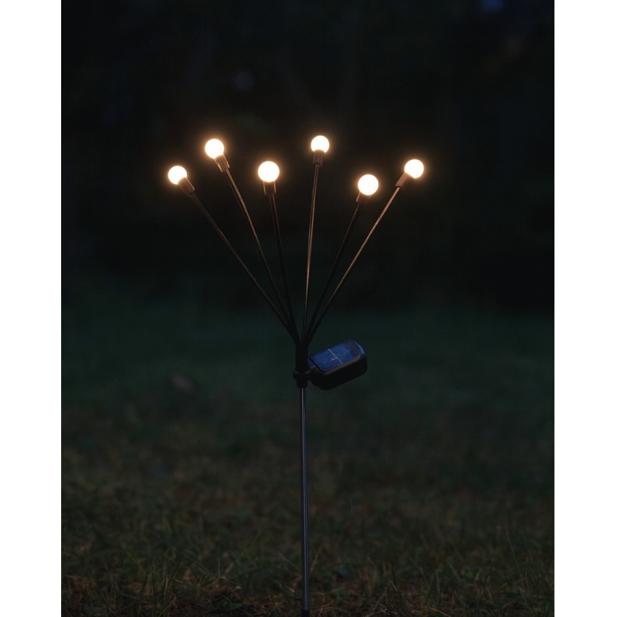 Luminaria solar LED 6xLED/1,2V 300 mAh IP44 negra