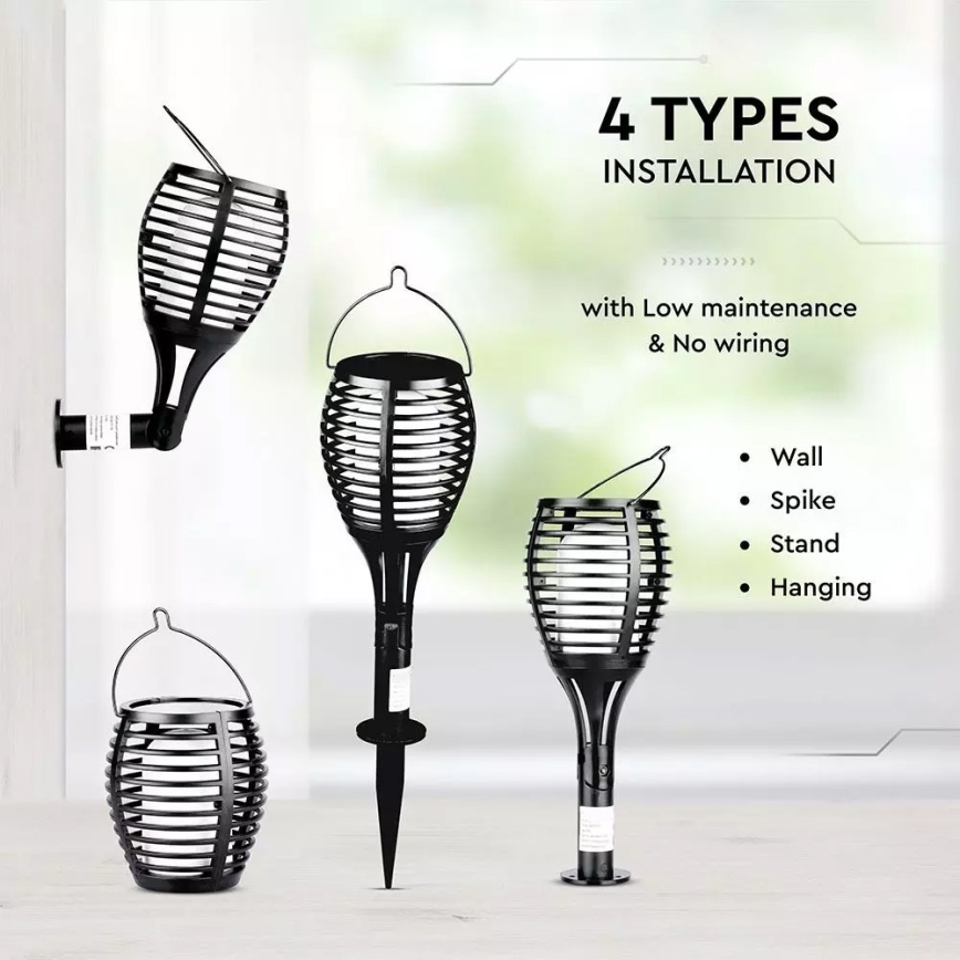 Luminaria solar LED FLAME 4 en 1 LED/0,45W/3,7V IP44 500 mAh