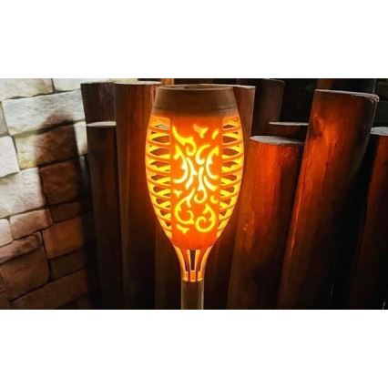 Lámpara solar LED MINISPARK BAMBOO LED/1,8W/5,5V IP44 600 mAh beige