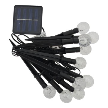 Luminaria solar LED RGB 10 LEDs/1,2 V 300 mAh IP44 negro