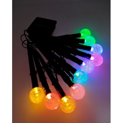 Luminaria solar LED RGB 10 LEDs/1,2 V 300 mAh IP44 negro