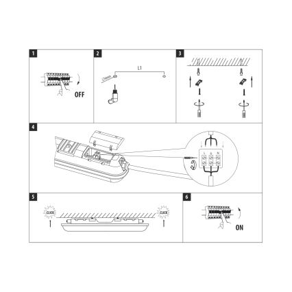 Luminaria técnica estanca lineal LED/18W/230V 4200K 60 cm IP65