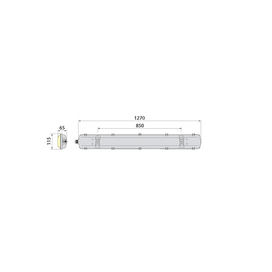 Luminaria técnica fluorescente 2xG13/18W/230V IP65 1270 mm