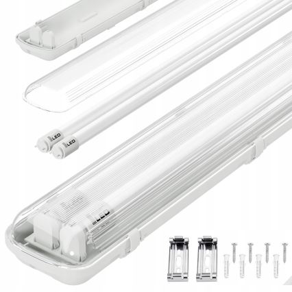 Luminaria técnica fluorescente LED T8 2xG13/20W/230V 6500K 120 cm IP65 blanca