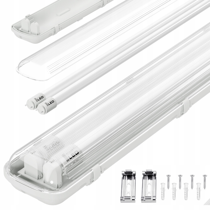 Luminaria técnica fluorescente LED T8 2xG13/20W/230V 6500K 120 cm IP65 blanca