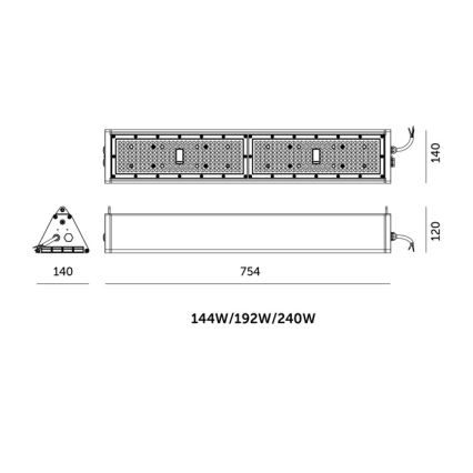 Luminaria técnica industrial LED regulable NICO HIGHBAY LED/144/192/240W/230V 3000/4000/6000K IP65