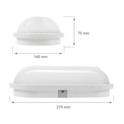 Luminaria técnica LED con sensor PIR LED/20W/230V IP54