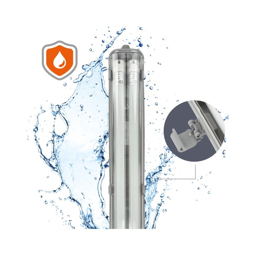 Luminaria técnica LED para tubos T8, 2x G13 / 18 W / 230 V / 6500 K / IP65 / 127 cm