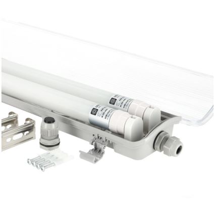Luminaria técnica LED para tubos T8, 2x G13 / 18 W / 230 V / 6500 K / IP65 / 127 cm
