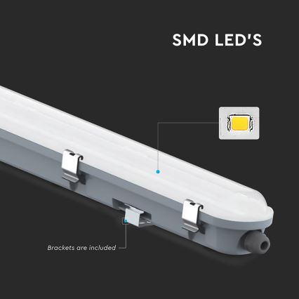 Luminaria técnica LED tipo fluorescente con módulo de emergencia LED/36W/230V 6500K IP65 2200 mAh 120 cm