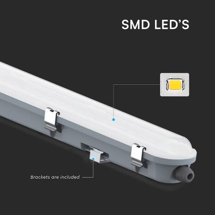Luminaria técnica fluorescente LED con sensor de movimiento y de crepúsculo LED/48W/230V IP65 4000K 150 cm