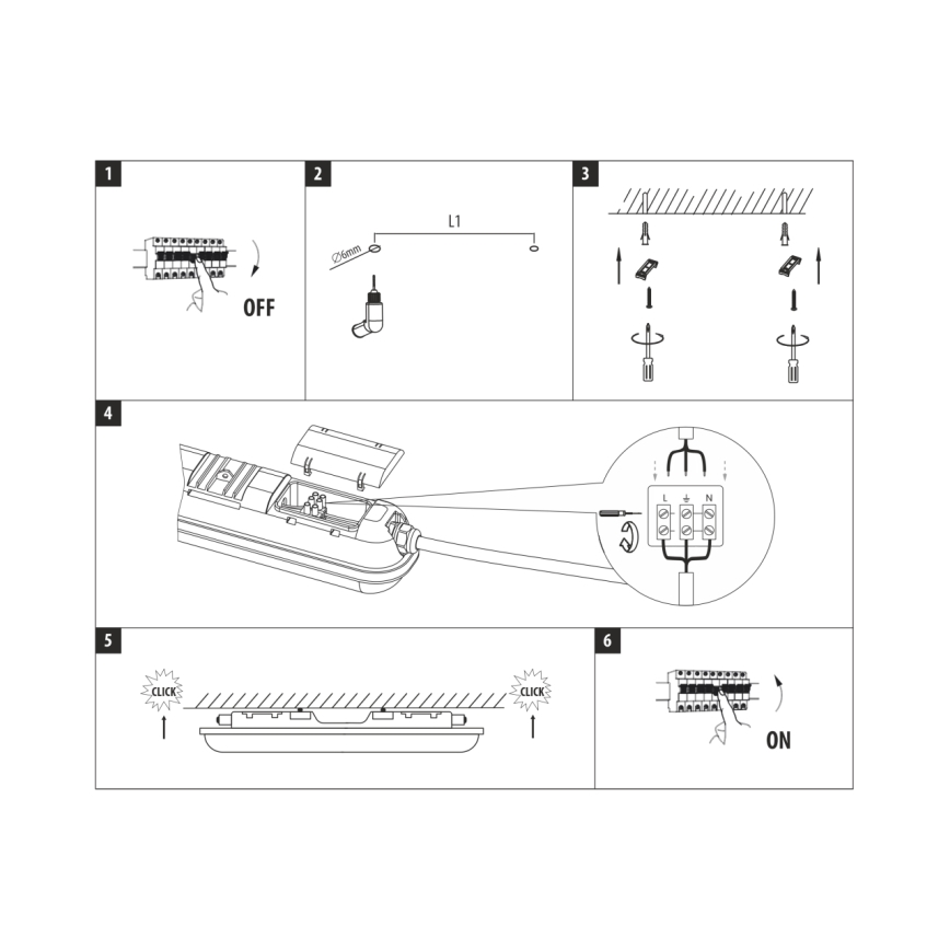 Luminaria técnica tipo fluorescente LED/48W/230V 4200K 150 cm IP65