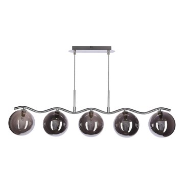 LUMOS 5xG9/20W/230V lámpara colgante, negro ahumado