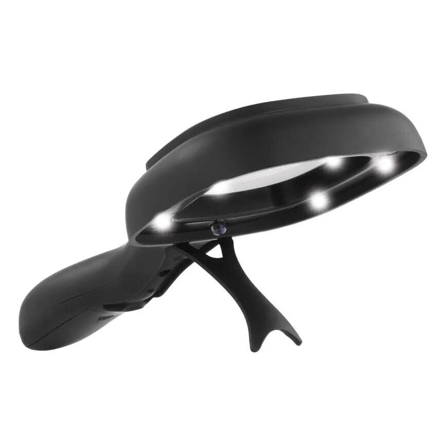 Lupa LED 2,5xZOOM con retroiluminación y luz UV LED/UV/2xAAA