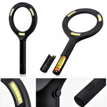 Lupa LED 5×ZOOM con retroiluminación LED/3W/2xAA IP44