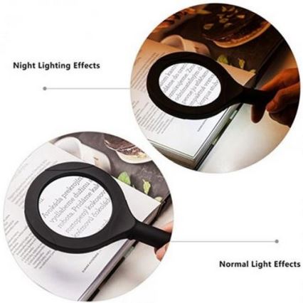Lupa LED 5×ZOOM con retroiluminación LED/3W/2xAA IP44