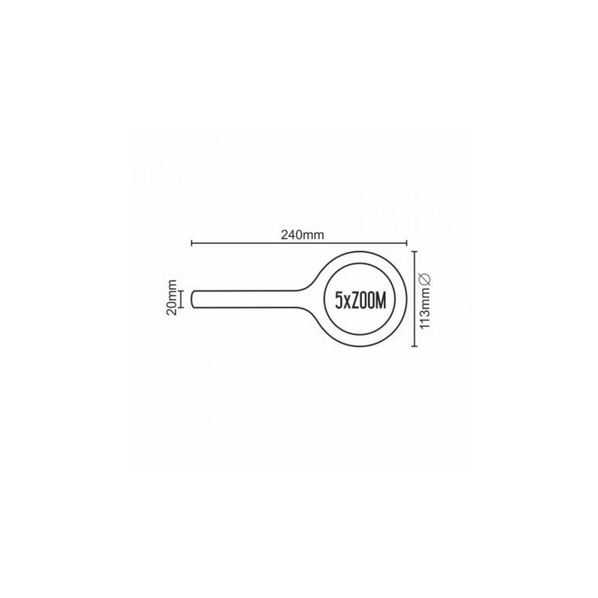 Lupa LED 5×ZOOM con retroiluminación LED/3W/2xAA IP44
