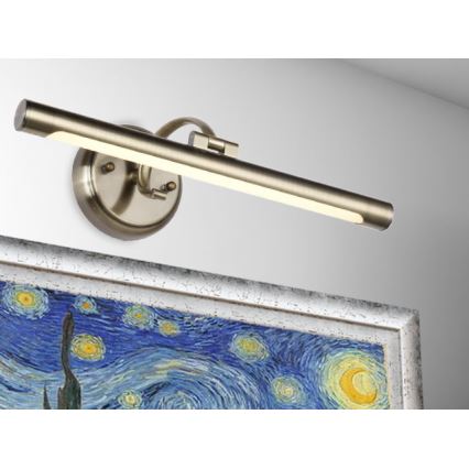 LUXERA 62301 - Lámpara LED de cuadros MOSSARIO LED/8W/230V latón