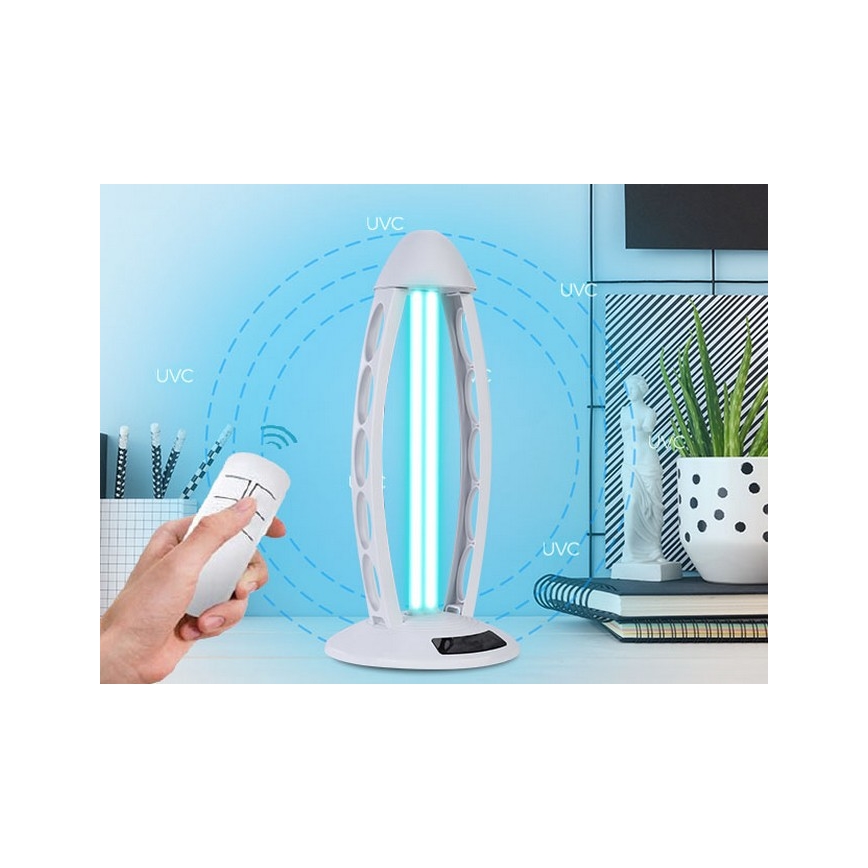 Luxera 70416 - Lámpara germicida desinfectante con ozono UVC/38W/230V + mando a distancia