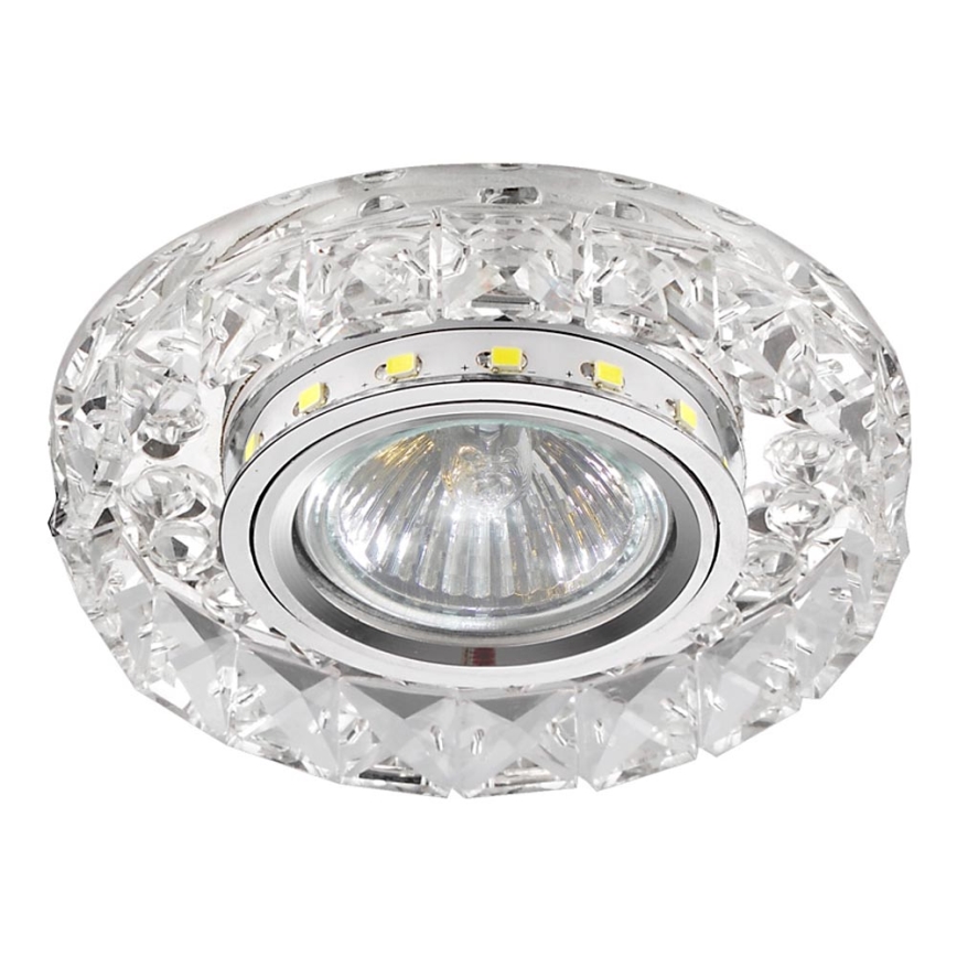 LUXERA 71074 - Lámpara empotrable LED CRYSTALS 1xGU10/50W/230V + LED/3W STRIPE