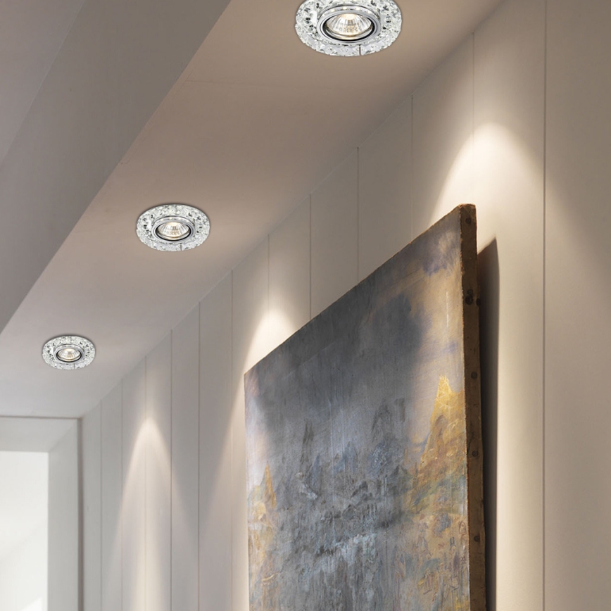 LUXERA 71074 - Lámpara empotrable LED CRYSTALS 1xGU10/50W/230V + LED/3W STRIPE