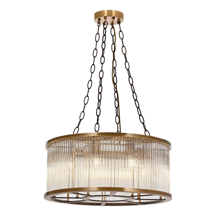 Luz colgante CRYSTALLINE 8xE27/40W/230V bronce