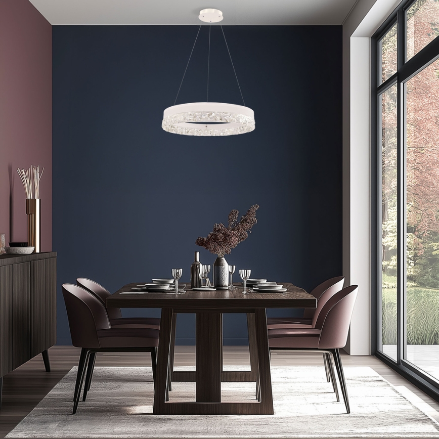 Luz colgante LED FROZI LED/32W/230V diámetro 50 cm blanca