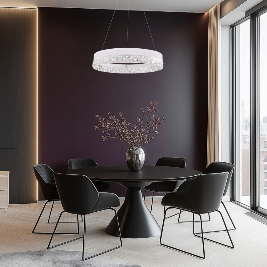 Luz colgante LED FROZI LED/32W/230V diámetro 50 cm blanca