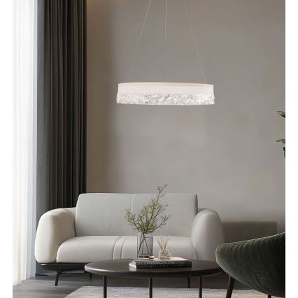 Luz colgante LED FROZI LED/32W/230V diámetro 50 cm blanca