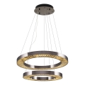 Luz colgante LED JESI LED/140W/230V 3000K diámetro 100 cm plateada