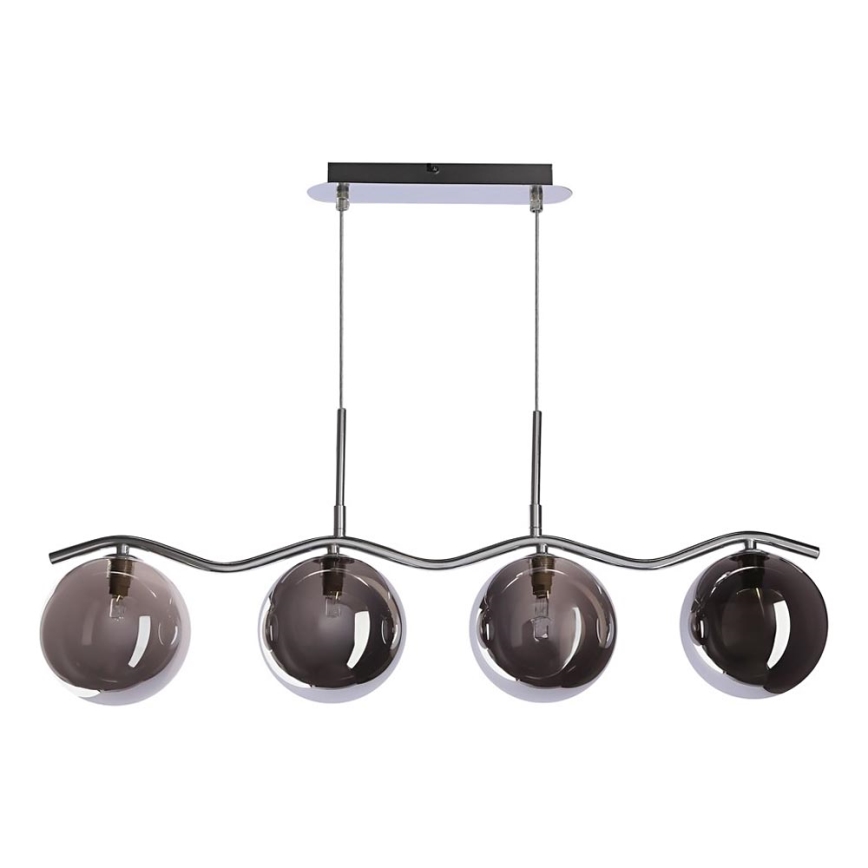 Luz colgante LUMOS 4xG9/20W/230V negra ahumada