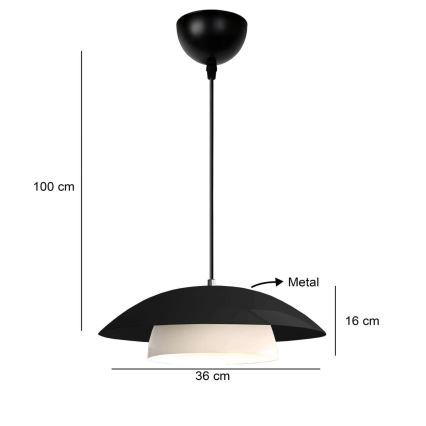 Luz colgante MOONLIGH 1xE27/40W/230V negra